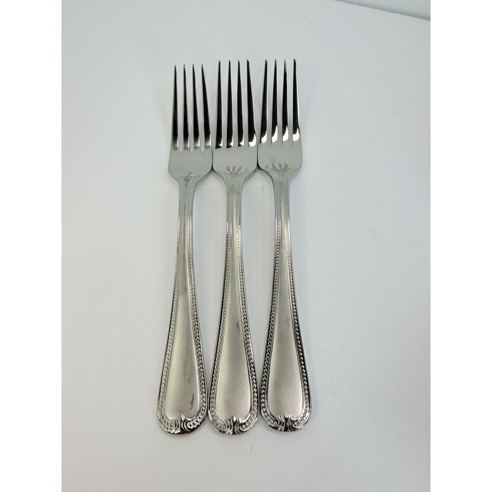 Lenox Vintage Jewel Frosted 3 Dinner Forks Frosted 18/10 Stainless Flatware #2